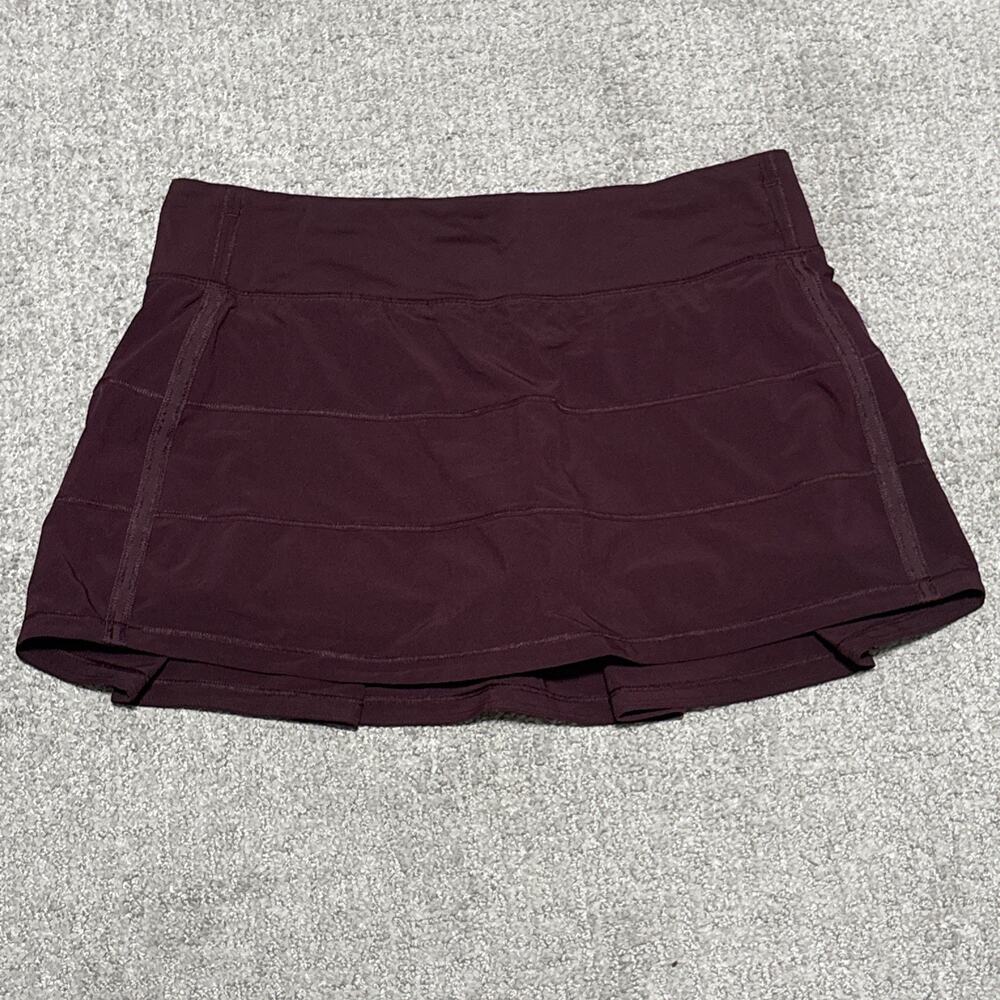 Lululemon Pace Rival Skirt Burgundy Cassis Plum Size 8 Tennis Running Golf Skort